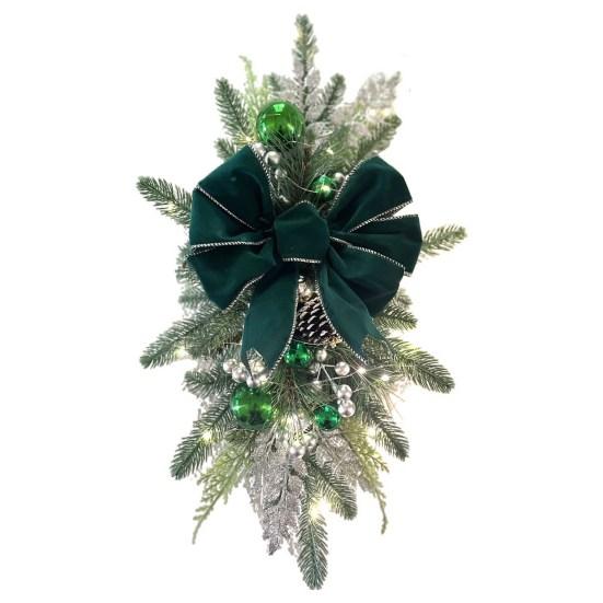 Искусственные рождественские лестничные гирлянды, светодиодные рождественские лестничные гирлянды в форме слезы, снежные матовые светильники, подвесные подвески для перил лестницы, стены, окна