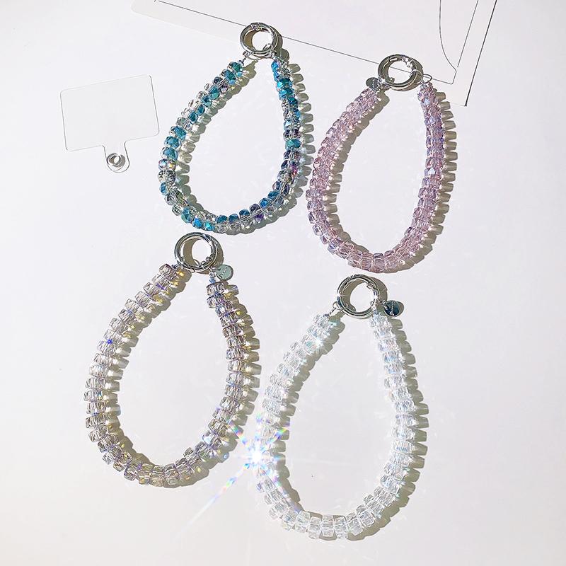 Colorful Plastic/Ceramics/Rock Chain Durable Portable Wrist Mobile Phone Strap Bracelet Hand Free Anti-lost Charm Keychain