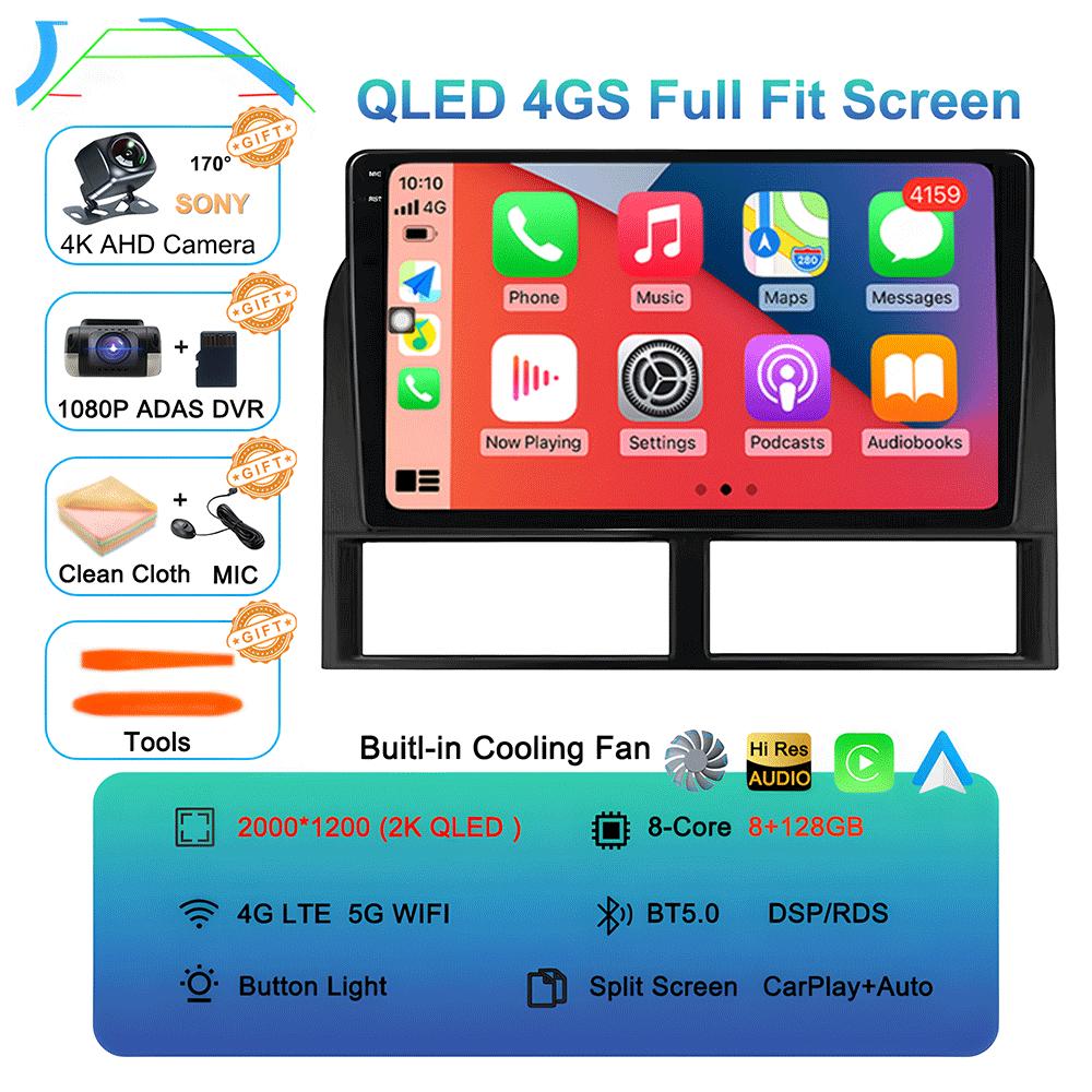 Android 14 Для Jeep Grand Cherokee II WJ 1998 - 2004 Автомагнитола Мультимедийный Видеоплеер Навигация GPS QLED IPS Нет 2din 2 дин dvd