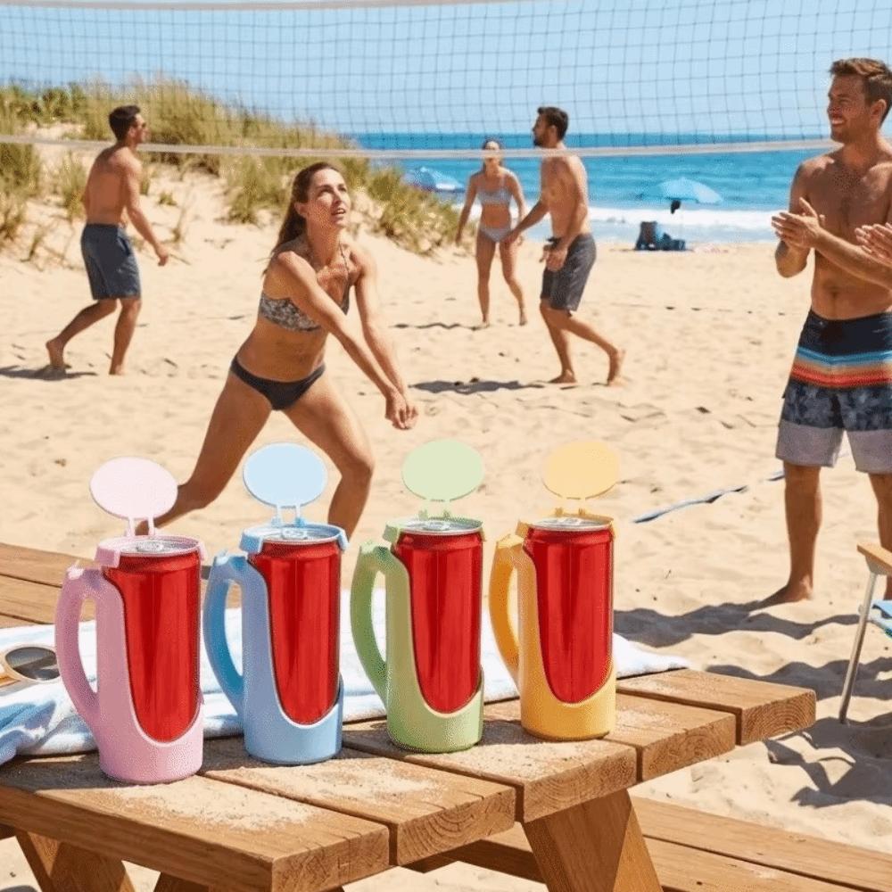 Spill-Proof Portable Cup Holder Leak Proof Soda Can Holder Comfortable Grip 12oz Can Holder Party