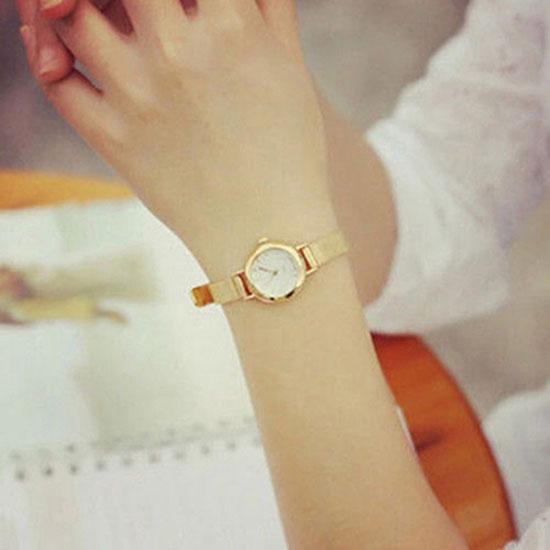 Кварцевые тонкие металлические наручные часы