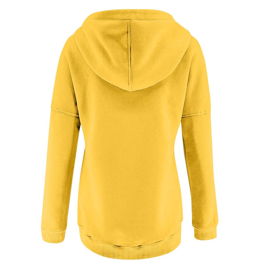 Women's Casual Fashion Solid Color Long Sleeve Pullover Hoodies Sweatshirts