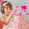 Hot Pink Princess Happy Birthday Cake Topper Pink Birthday Party Decoration for Girls Women Birthday Bridal Shower Bachelorette