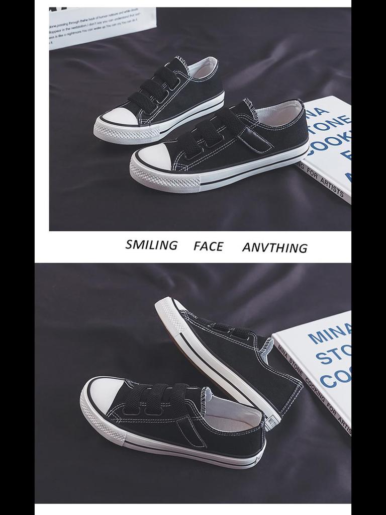 Women's Korean Spring Canvas Velcro Low-Top Shoes - CF005