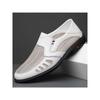 Модные летние модные мужские мокасины с открытым носком, дизайнерские новые деловые мужские туфли без застежек, повседневная сетчатая кожаная мужская обувь