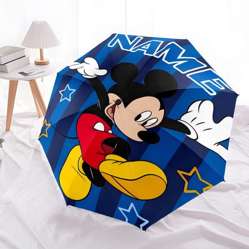 Personalized Name M-Mickey Print Umbrella - Automatic Open/Close, Eight-Rib Durable Frame, Automatic Folding Umbrella