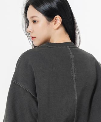 MOZMOZ Терри с начесом Пигментный Стежок назад Оверсайз Худи Угольный
