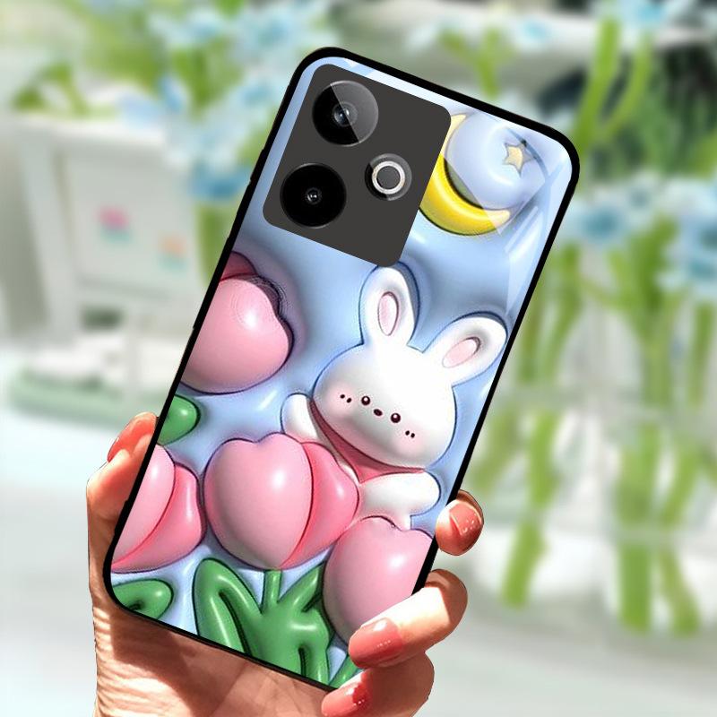 Чехол для Realme GT7 5G Новый модный чехол-бампер из закаленного стекла Жесткий ПК чехол для телефона для Realme GT 7 Fundas Ударопрочный корпус
