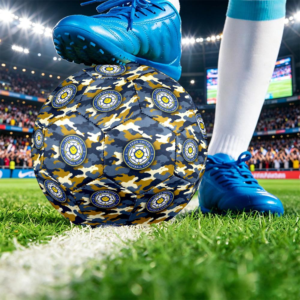 Футбольный мяч Leeds United, размер 5, с принтом, противоскользящий, для взрослых, футбольный сувенир для фанатов футбола