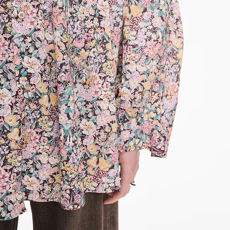 JNBY 2025 Autumn Floral Cotton Loose Long Sleeve Shirt