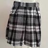 Женская юбка в клетку с высокой талией и одинаковым цветом, свободный подол, мягкая лоскутная застежка-молния по бокам, длина выше колена, женская коммутационная юбка