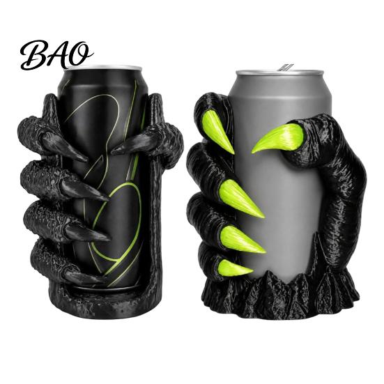 Dark Style Home Decor Gothic Claw Drink Holder for 12oz Cans, 3D Printed Monster Beverage Stand with Film Cosplay Decoration Props Side Handle, Unique