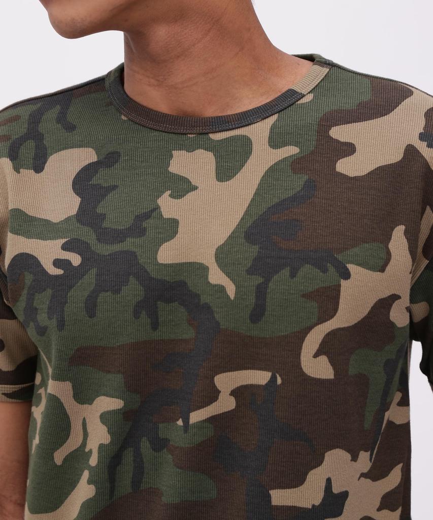 AVIREX DAILY RIB SHORT SLEEVE CREW NECK T-SHIRT(WEB Exclusive) CAMOUFLAGE 783-5934016 men's XL olive camouflage
