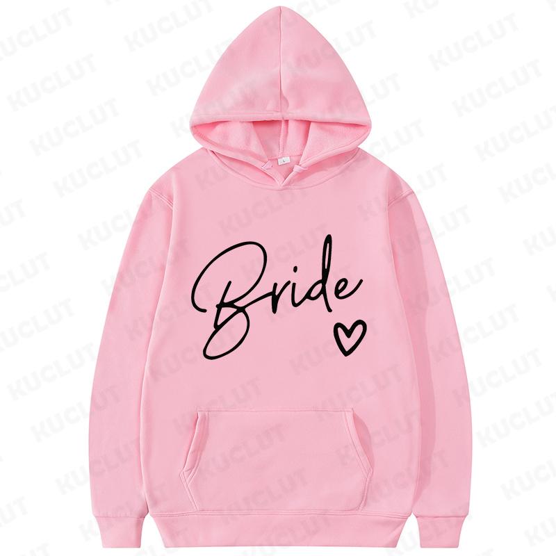 Team Bride Matching Hoodies Women Soft Casual Bridesmaid Bachelorette Party Gift Hooded Sweatshirts Wedding Group Outfits Tops