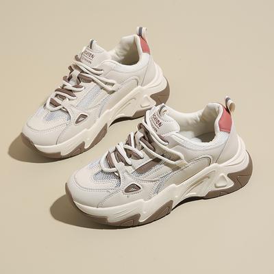 CRLAYDK Дизайнерские женские кроссовки на платформе со шнуровкой, массивные, сетчатые, для ходьбы, увеличивающие рост, повседневные, для папы, для спорта, для бега, тенниса