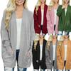 Warm And Chunky Knit Women Cardigan Sleeve Casual Sweater Outwear