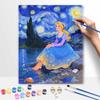 Disney Цифровой набор для рисования маслом Звездная ночь Принцесса Ручная раскраска Картина Домашний декор