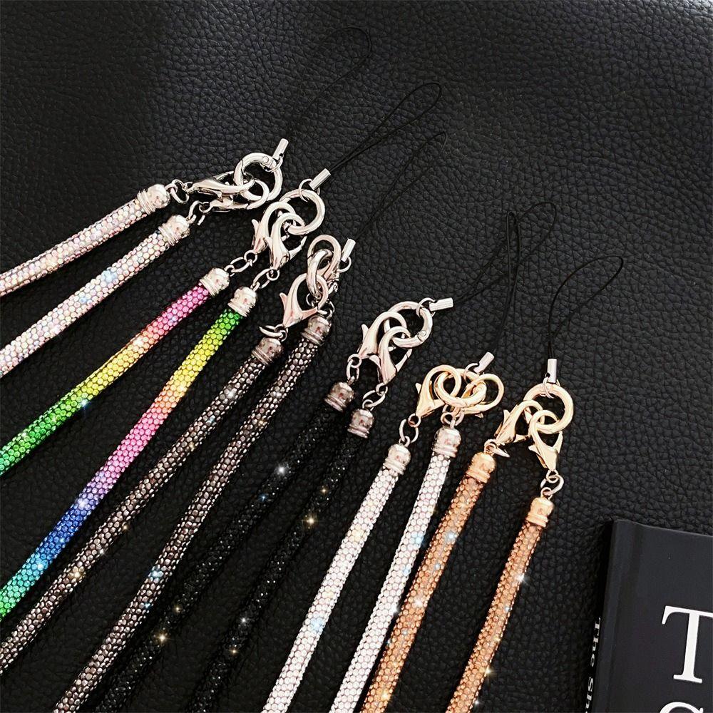 Crystal Rhinestone Phone Lanyard Bling Bling Hanging Cord Phone Anti-lost Rope  Phone Accessories