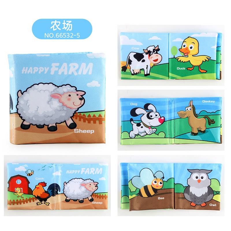 Детские игрушки из ткани «Не рвется», 4 страницы, 8 сторон, раннее образование, познание, моющиеся, ладонь, тканевая книга «Не рвется», звук, бумага