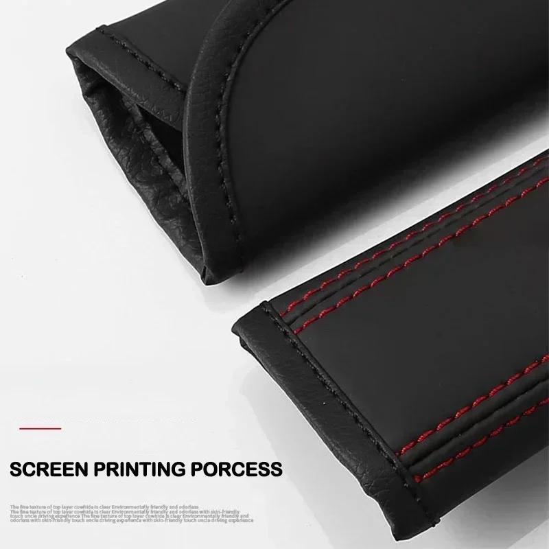 AJW1 2025 Top Leather Seat Belt Shoulder Strap Covers Protector Pad For Ford VINGRLE Logo Protector Pad Universal Auto Accessories