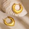 Stainless Steel Minimalism Style Gold Chunky Hoops Geometric Earring Women'S Jewelry Hypoallergenic No Fading