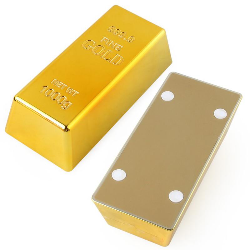 Fake Gold Bar Plastic Golden Paperweight Home Decor Bullion Bar Simulation