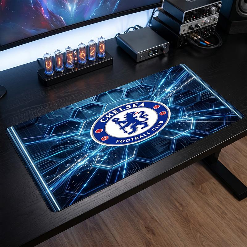 Большой игровой коврик для мыши Chelsea FC с принтом, нескользящий, из мягкой резины, для офисного стола, ноутбука, компьютера, Декор