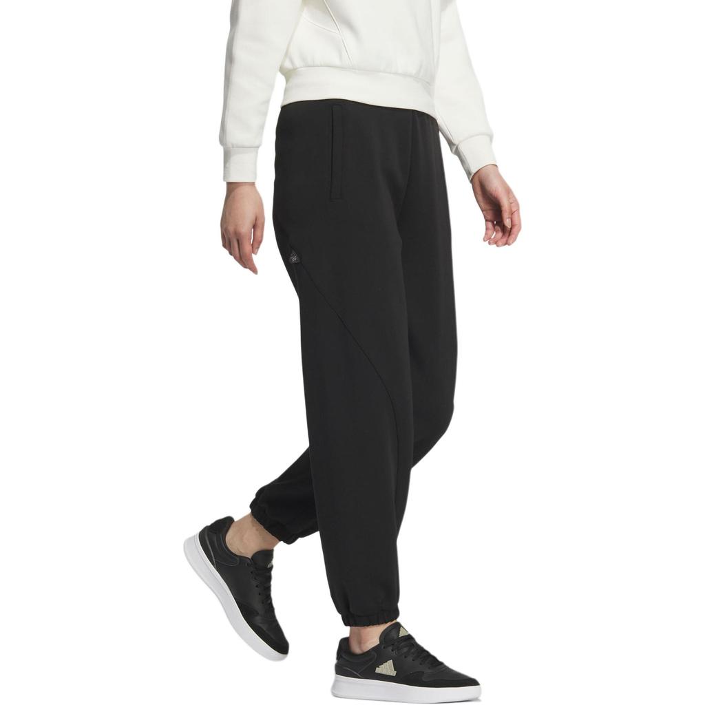 adidas FW24 Серия спортивных костюмов с небольшим логотипом, модные удобные универсальные трикотажные спортивные брюки с эластичными манжетами, женские плавки черного цвета JJ3561
