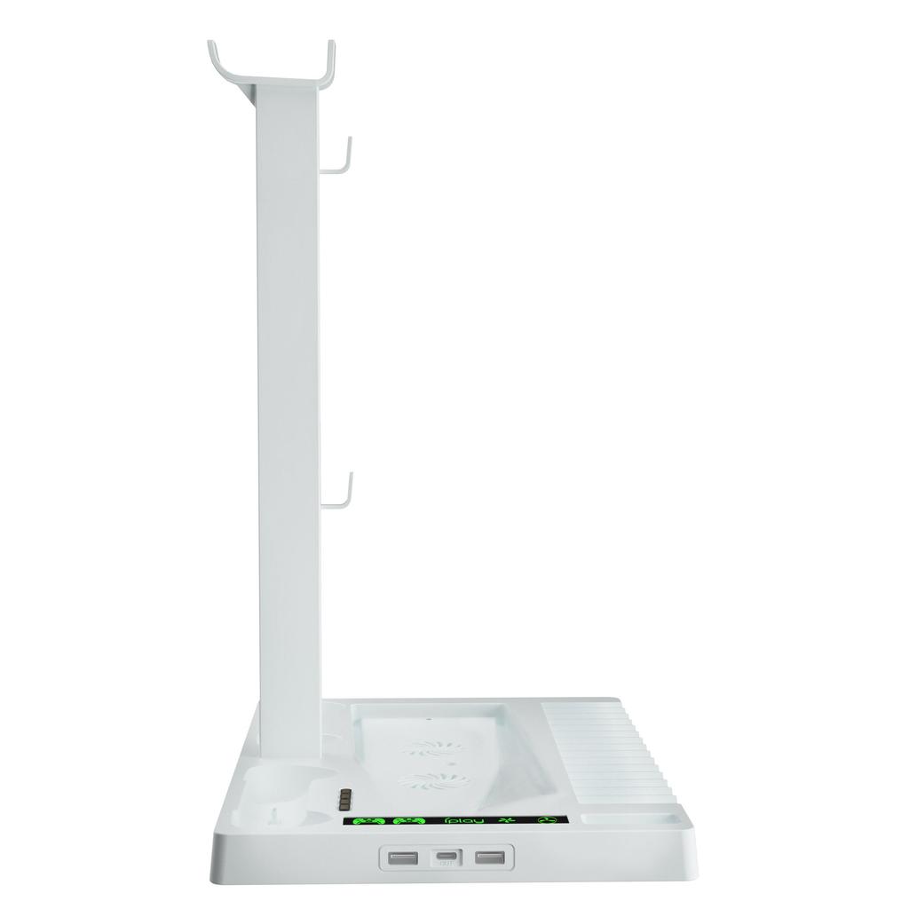 Подставка для PS5 с охлаждающим вентилятором, стойка для хранения дисков, консоль для зарядного устройства с двумя контроллерами, зарядная станция, поддержка вентилятора-кулера