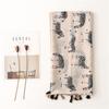 Japanese Style Fresh And Natural Animal Zebra Print Tassel Cotton Linen Hand Feel Scarf For Sun Protection And Warmth, Women'S Shawl