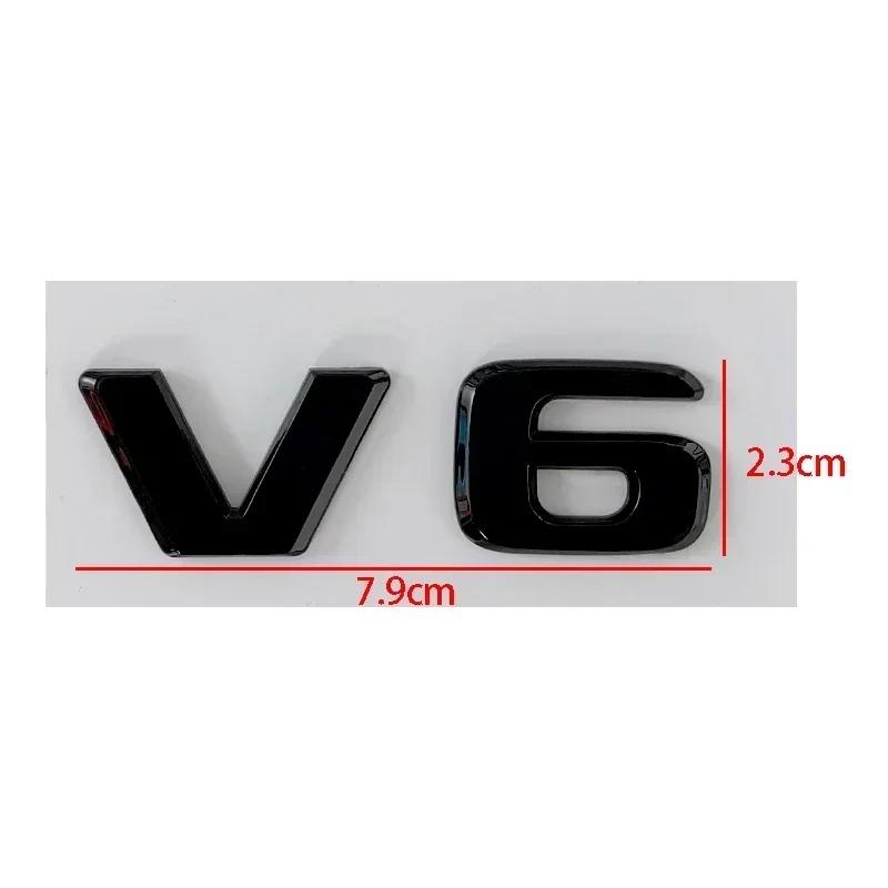 3D ABS V6 Letters Car Fender Emblem Badge Stickers Decals For Mercedes O9 W204 C280 ML SLK 320 Viano Vito V6 Accessories YT9