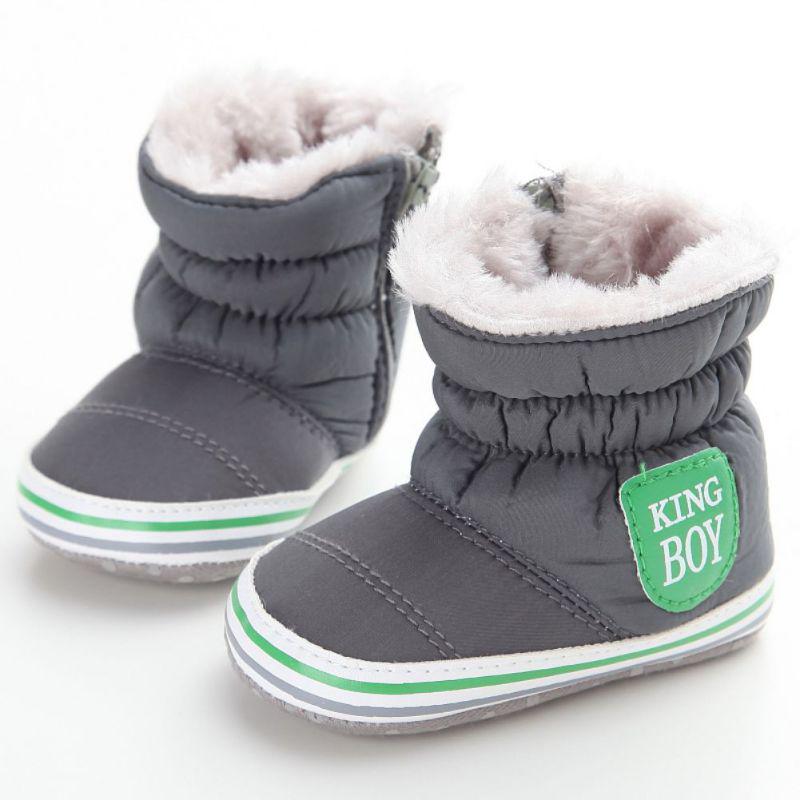Winter Infant Snow Boots Baby Boy Girl Shoes Soft Sole Glitter Zipper First Walker Toddler Plush Lined Prewalker Newborn Fleece Boots 0-18M
