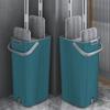 1SET Floor Mops with Bucket Thickened Wet and Dry Lazy Flat Mop Microfiber Cloth Squeeze Kitchen Bathroom Mops Floor Cleaning