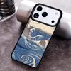 Японский стиль Волна Чехол для телефона для iPhone 17 16 15 Pro Max Air 14 13 12 11 Plus Ударопрочный чехол