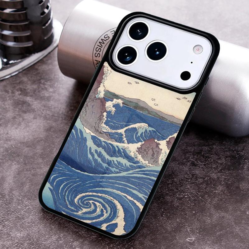 Японский стиль Волна Чехол для телефона для iPhone 17 16 15 Pro Max Air 14 13 12 11 Plus Ударопрочный чехол