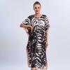 Leopard Print Abaya: Plus Size Pullover Shawl Dress