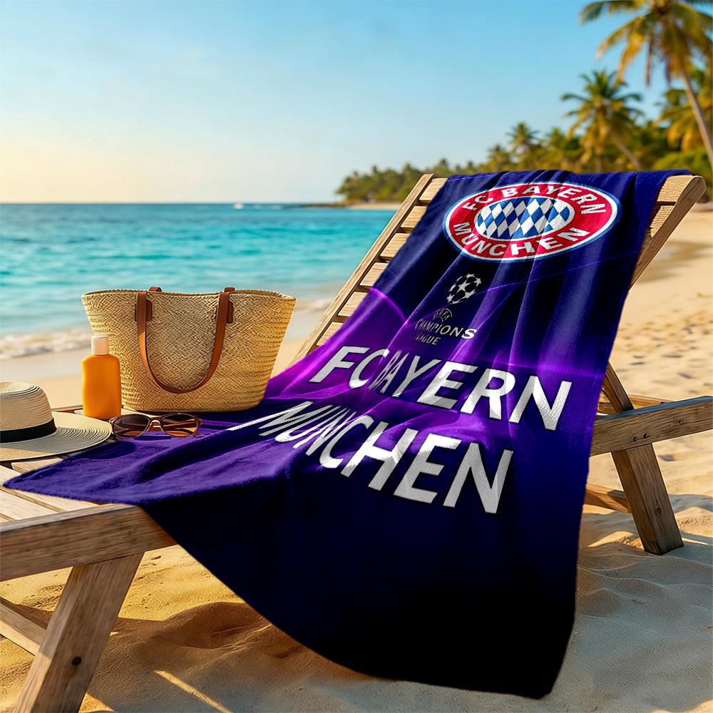 Fc Bayern Beach Towel Quick-Dry Soft Microfiber Comfortable Lightweight Perfect for Traveling Yoga Camping and Swimming