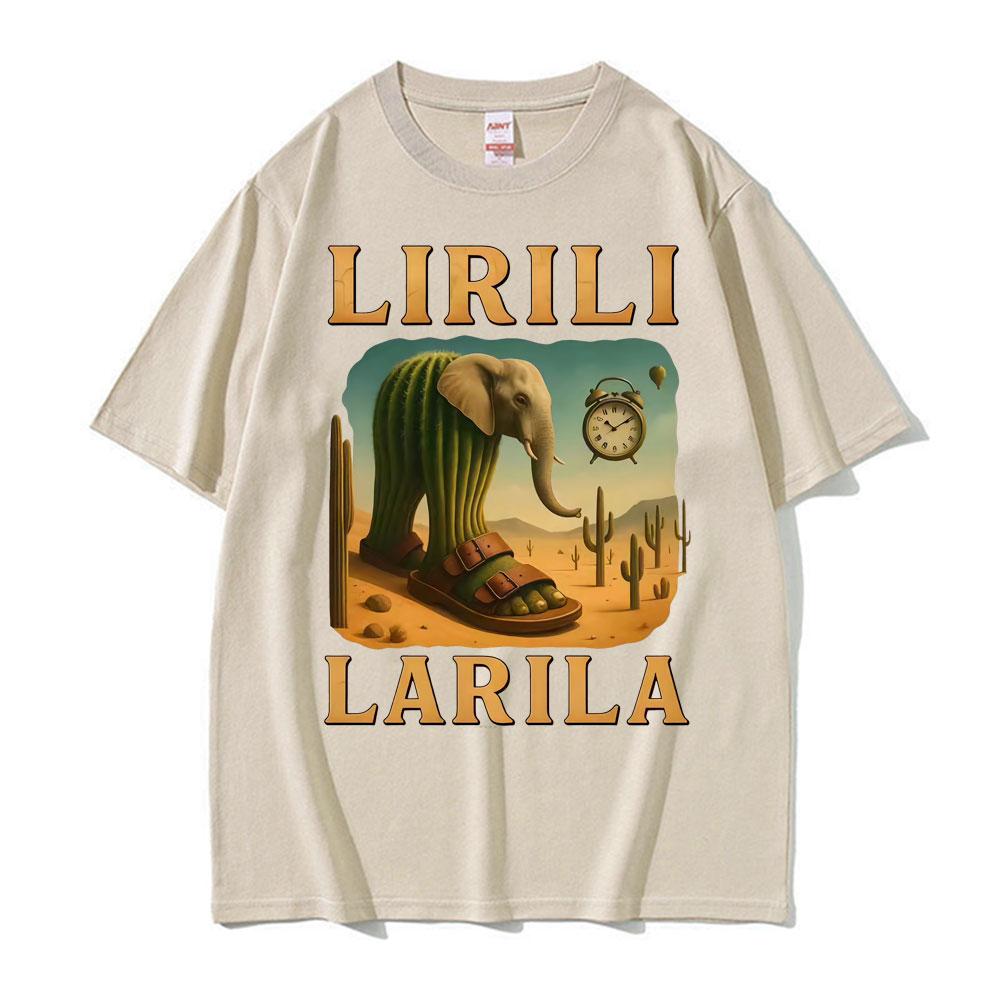 Итальянская футболка с графикой балерины, забавная футболка-мем Lirili Larila для мужчин и женщин, модная эстетичная трендовая футболка с коротким рукавом