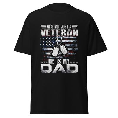 Veteran Dad American Flag Dog Tag Patriotic T-Shirt – Distressed Graphic Apparel T-shirt