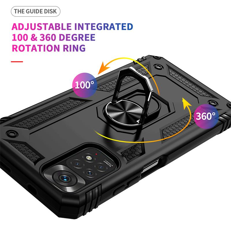 For Xiaomi Redmi Note 11 11S 2022 Case Magnetic Metal Ring Holder Bumper Armor Cases For Redmi Note11 Pro 11E Pro 5G Back Cover