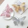1pc 25cm Simulation Mesh Glitter Butterfly Decoration Christmas Tree Decoration Pendant Living Room Decoration   Christmas Tree Embellishment