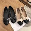 Fashion Elegant Round Toe Bowtie Flats Women Mixed Ballerina Shoes Office Ladies Dress Slip On Moccasins Cozy Loafers Mary Jane Shoes