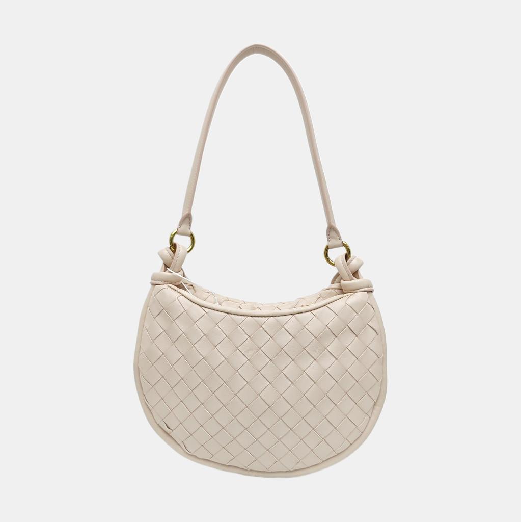 [Pre-Owned] Gemelli Brass Finish Intrecciato Woven Zipper Closure Lambskin Handheld Shoulder Bag - Very Good #1WVXD6B