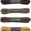 Round Shoelaces for Desert, Martin, and Work Boots In Yellow-Brown, Coffee, Mocha, and Black.