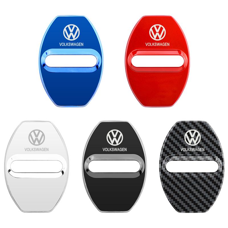 2026 Hot For Volkswagen VW 4 PCS/Set Fashion Stainless Steel Car Covers Door Lock Protecting Cover For Volkswagen VW Golf Tiguan