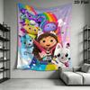 Gabby's Dollhouse Wall Tapestry Aesthetic Wall Hanging Printed Fabric Blanket Decorative Tapestries for Bedroom Living Room Home Decor