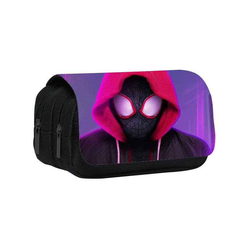 New Spider-Man Double Pencil Case, Student Stationery Storage Bag, Large-Capacity Stationery Bag.