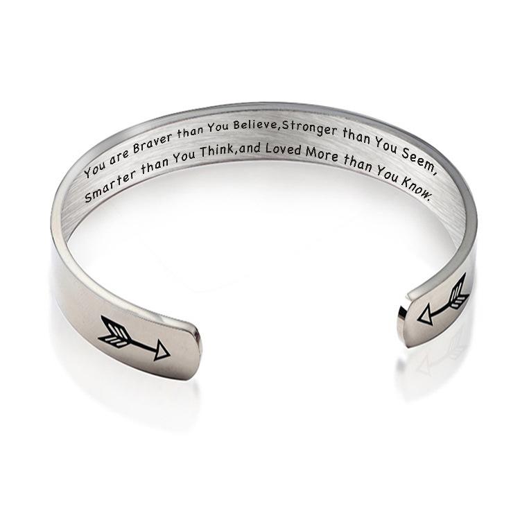 New Style Stainless Steel Bracelet Fashion Ladies 10mm Inspirational Cuff Bracelet Custom Jewelry