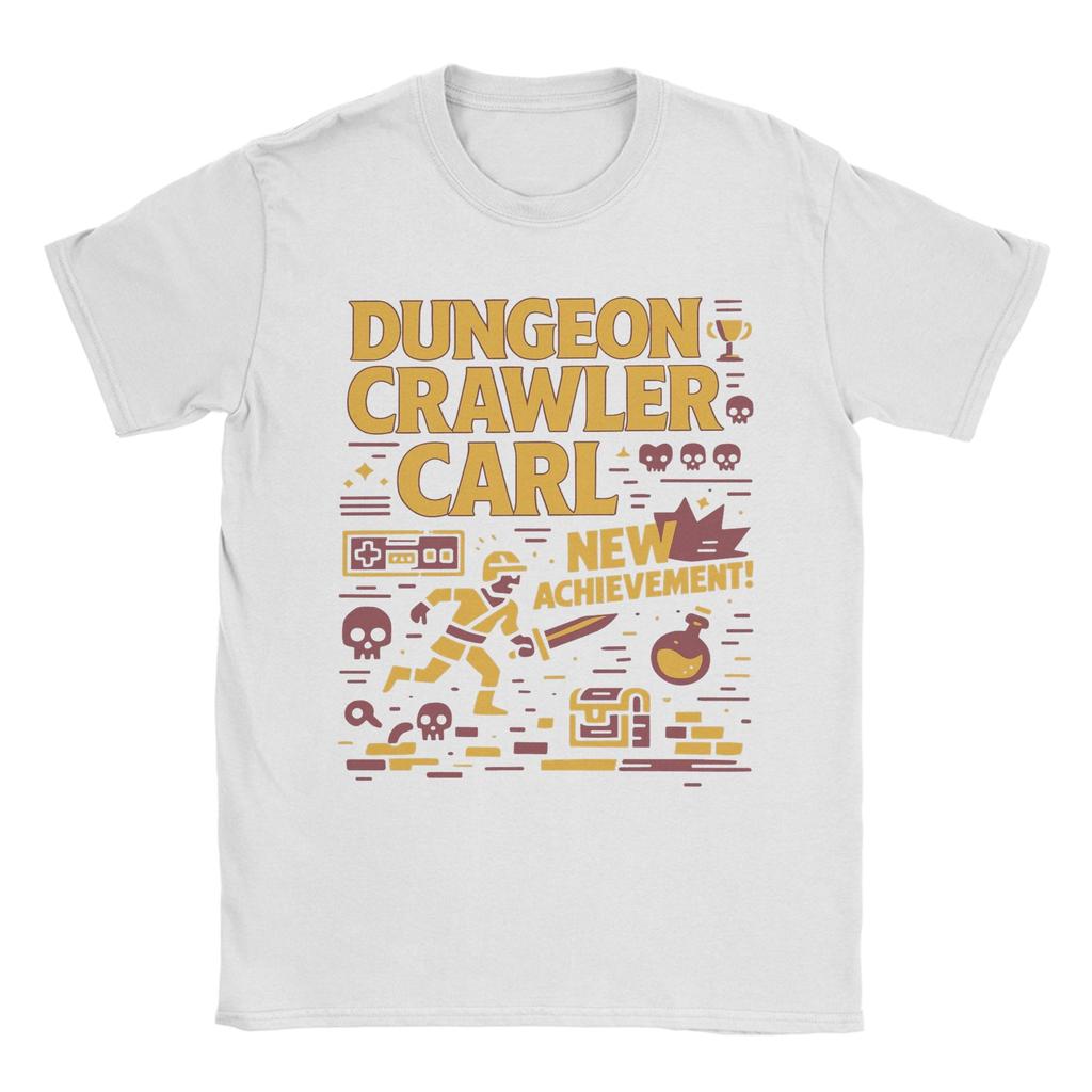 Men TShirts Dungeon Crawler Carl New Achievement Novelty Pure Cotton Tee Shirt Short Sleeve T Shirt Crewneck Clothes Plus Size