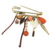 [P8413] - Designer Brooch 'Acapulco' Golden Orange - 95x75 Mm